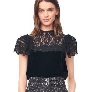 Rebecca Taylor Velvet and Lace Top, 2, new with tags!